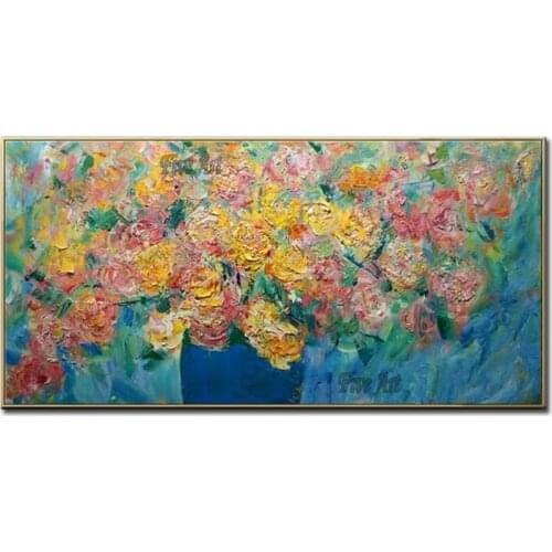 3D Thick Knife Texture Heavily Abstract Flower Oil Painting Wall Decor Picture Art 100% Hand-painted Canvas Artwork Paintings