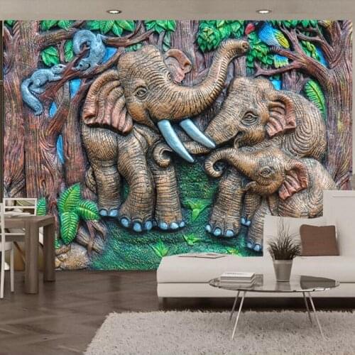 Wallpapers YOUMAN Custom Mural Wallpaper Baby Wallpapers Cartoon Elephants Mural Wall Murals Living Room Kidroom Photo Desktop
