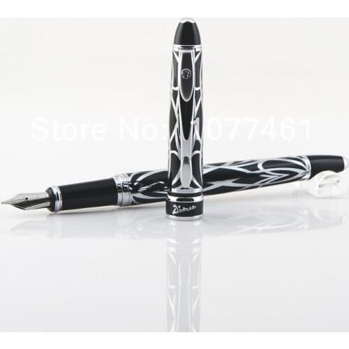 PICASSO 901 Black and Silver Paris Amorous Feeling High Grade M Nib Fountain Pen Original Box gold Black and gold Optional