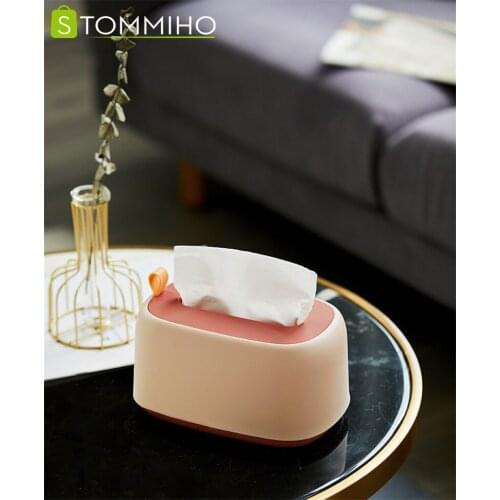 STOMMIHO Portable Desktop Tissue Box Spring Wall-mounted Storage Box Paper Towel Box Organizer Rack Wall Mounted Toilet Paper Ac