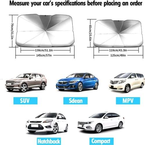 Car Windshield Sun Shade Cover Front Windscreen Parasol Visor Window Sunshade Cover 79x145cm