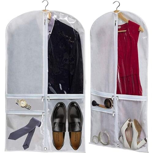 Dance Costume Bags Foldable Garment Bags with 3 Zipper PVC Pockets for Shoes and Accessories Suit Garment Cover for Dresses Coat