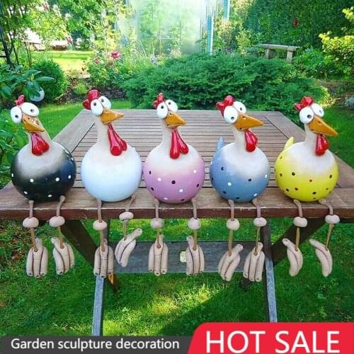 Garden Decor Ornaments Chicken Sculptures for Lawn Yard Porch,Daze Rooster Garden Statues Funny Rooster Decor Outdoor Art