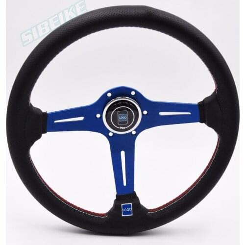 Universal Sport Auto Modification Racing 14'' Drifting Steering Wheel Red Stitching