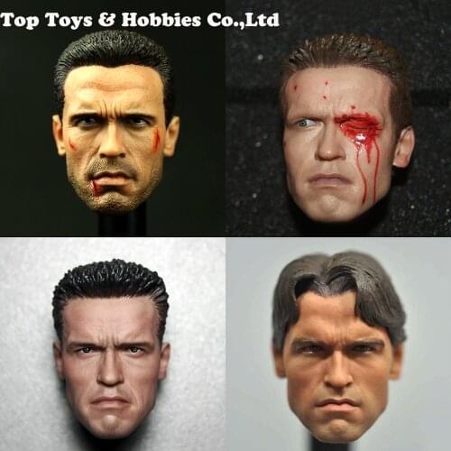 IN STOCK 1/6 Scale T800 Terminator Yong Arnold Schwarzenegger T800 Battle Damaged Head Sculpt Model For 12" Male Body Figure