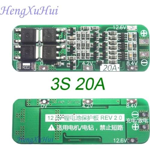 3S 20A Li-ion Lithium Battery PCB Protection Board 12.6V AUTO Recovery (20PCS/Pack)