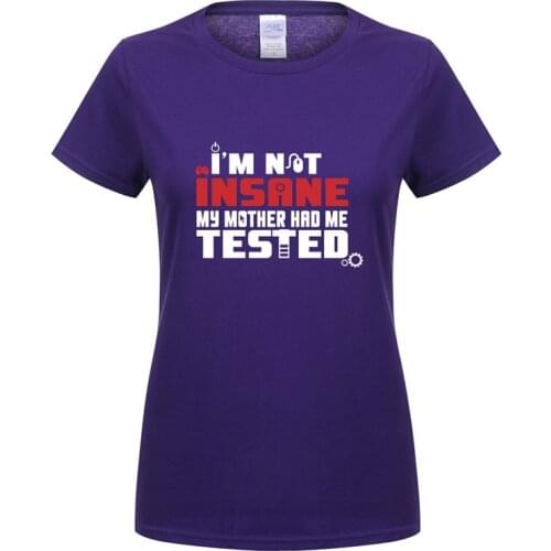 The Big Bang theory T Shirt Women Short Sleeve Cotton T-shirt I'm not insane T-shirts Sheldon Cooper Female Girls Tops OS-216