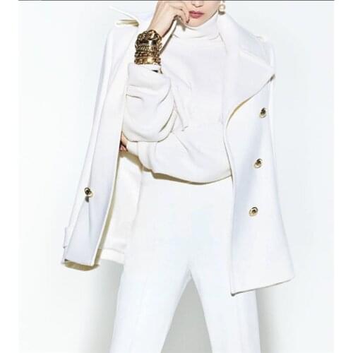 2 Piece White Peak Lapel Women Suit Business Pantsuits Office Formal Uniform Ladies Work Wear Blazer Outfit Pantsuit Custom Made