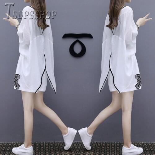 2019 Plus Size Europe Women Sets Blouse and Shorts Casual Female Set