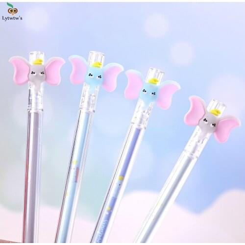 1 Pcs Lytwtws Cute Kawaii Cartoon Creative Ear Flying Elephant Office School Stationery Gel Pen lovely sweet pretty funny