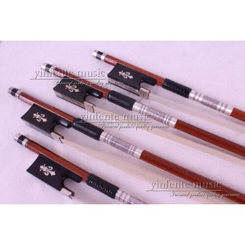 1 pcs Brazilwood Violin Bow 4/4 Straight Pretty inlay Color #R 26