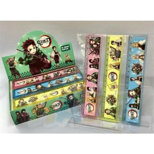 1PC Anime Demon Slayer Stationery Transparent Ruler Figure Model Toy Random