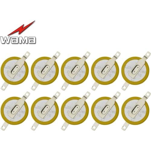 10pcs/lot CR1616 Button Cell Batteries 3V 2 Feet Welding Solder Pins 50mAh Watch Accessories 1616 ECR1616 LM1616 Coin battery