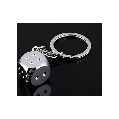 100pcs/lot fedex fast Creative style Key Chain alloy Metal Dice Model Alloy Keychain For Car Key Ring