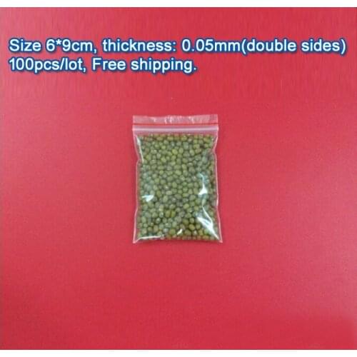 100pcs/lot high quality Transparent PE Zip Lock jewelry Gift Packaging Bags, 6*9cm clear plastic bags for jewelry packaging