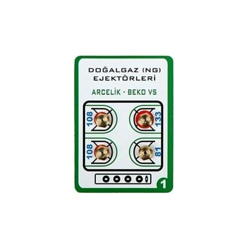 100 PCS Natural Gas Injector Cooker Kit (ARCELİK) BACKHOE 9 MM