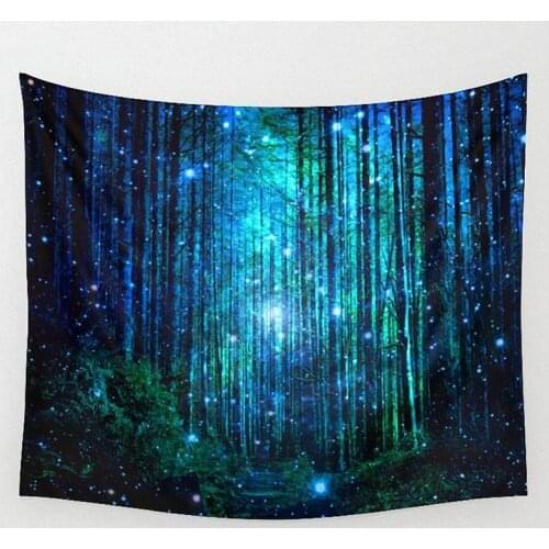 Polyester Forest Tree Tapestry 150X130cm Wall Hanging Throw Mat Blanket Home Room Art Wall Decor Beach Towel Picnic Cloth