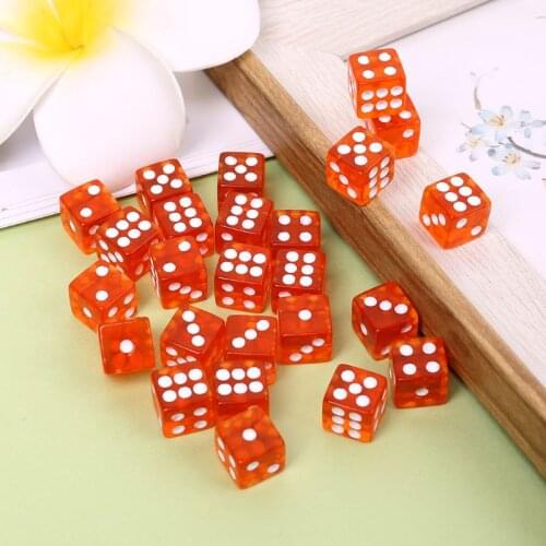 25 Pcs/Set New Party Game Dice 12 Square Transparent Dices Colorful Club Play Gifts For Desktop Table Games