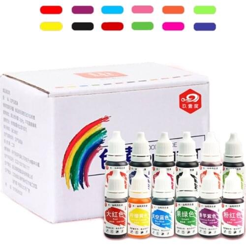 4/6/12 bottles10ml Food Coloring Liquid Dye Pigment Baking Fondant Cooking Icing Colorant Kit Edible Color Coloring Ingredients