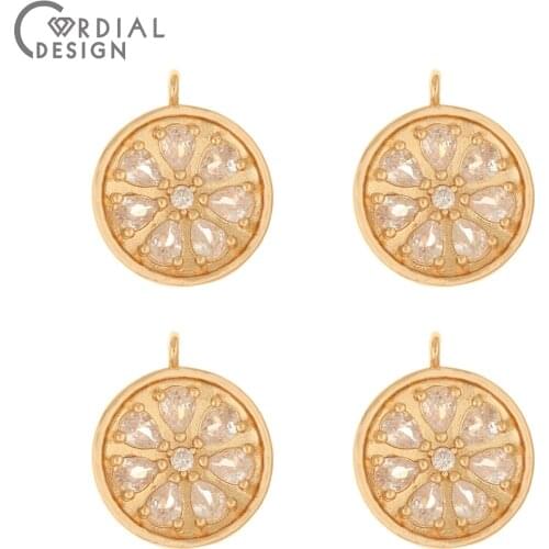 Cordial Design 50Pcs 16*20MM Jewelry Accessories/CZ Pendant/Earrings Making/Hand Made/DIY Charms/Jewelry Findings & Components