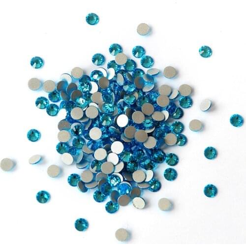 Mix Size Aquamarine Color Rhinestones Crafts Nail Art Flat Back Non Hotfix Glue On 3D Nail Art DIY Crystal Decoration