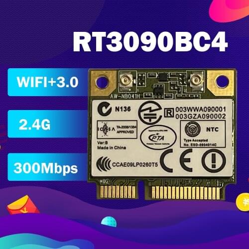 AzureWave AW-NB041H RT3090BC4 Half Mini PCI-e Wireless WLAN 300Mbps + Bluetooth3.0 Wireless Card