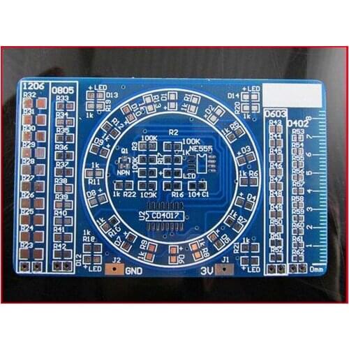 Free Shipping!!! electronic SMD components welding practice board / CD4017 water light kit