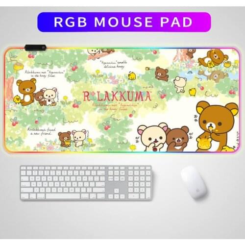 Large Anime Girl Rubber Mousepad RGB Gaming Mouse Pad Computer Gamer Mousepad Large Game Rubber No-slip Mouse Mat Big Mause Pad