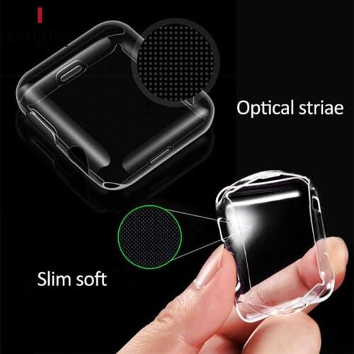 TPU Screen Protector case Cover For Apple Watch Series 4 3 2 Soft Clear Case 40mm 44mm 38mm 42mm for iWatch case Accessories
