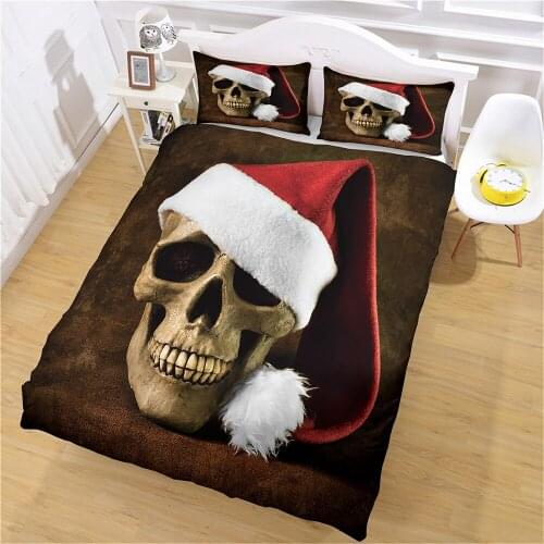 Designer Bedding Nightmare Before Christmas Skull Duvet Cover Sets Digital Printing Custom Full Size Pillowcases Home Textile