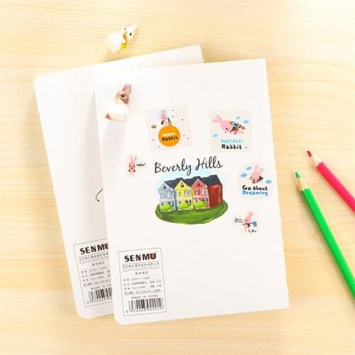DL Korean cute cartoon powder rabbit sticker transparent PVC sticker creative DIY diary 6