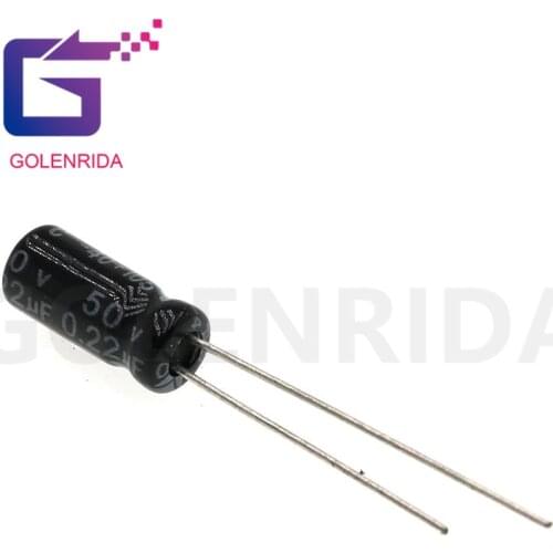 50PCS Electrolytic capacitor 50V0.22uF 5*11mm aluminum electrolytic capacitor 0.1uf 50v
