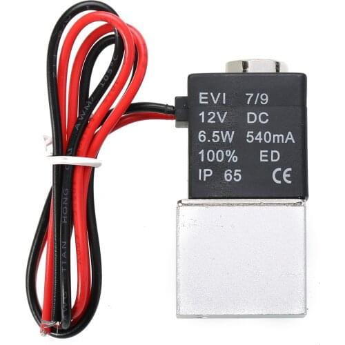 1Pc 12V Solenoid Valve 1/4'' 2 Ways Normally Closed Pneumatic Aluminum Electric Solenoid Air Valves For Water Air Gas Mayitr