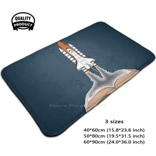 Space Shuttle Launching Out Of Book Soft Foot Pad Room Goods Rug Carpet Space Shuttle Launch Rocket Moon Stars Satellite Book