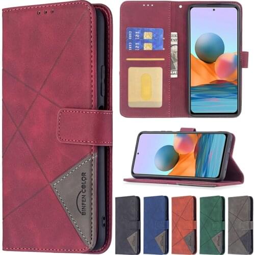Leather Wallte Case For Xiaomi Redmi Note 10/10S/10 Pro Max/9S/8T/7 Pro 7 7A 8 8A 9 9A 9C K40 Pro Diamond Stitching Case Cover