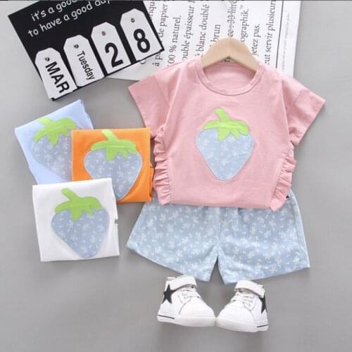 For One year birthday baby girls summer clothes outfits sets fashion T-shirt top +Culottes suit newborn babies clothing sets