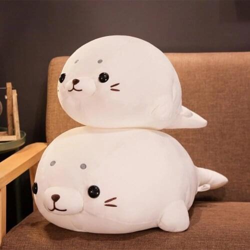 1pc 50-60cm Cute Stuffed Sea Lion Plush Toy Soft Pillow Kawaii Cartoon Animal Seal Toy Doll for Kids Lovely Chilrens Gift