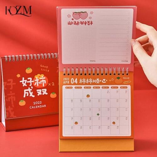 2022 Fruit Text Series Desk Calendar Desktop Paper Desk Calendar Daily Scheduler