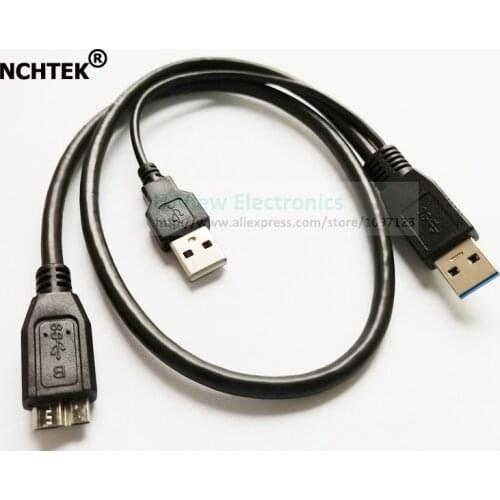 Two USB 3.0 A Male to Micro USB 3 Y Cable For Mobile Hard Disk Drive About 60CM/Free Shipping/1PCS