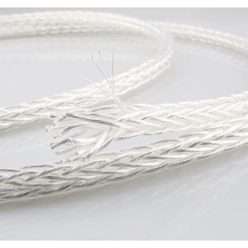 New 1meter Braid 8AG High Purity Silver Plated OCC Speaker Cable 16 Strands Audio speaker Wire HIFI DIY