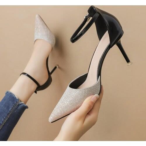 New Korean fashion versatile comfortable high heels black sexy stiletto single shoes trend comfortable high heels