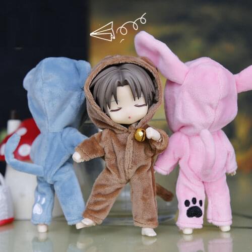 Ob11 bjd clothes cute plush animal home clothes pajamas for obitsu11, GSC, body9, 1 / 12bjd doll jumpsuit doll accessories