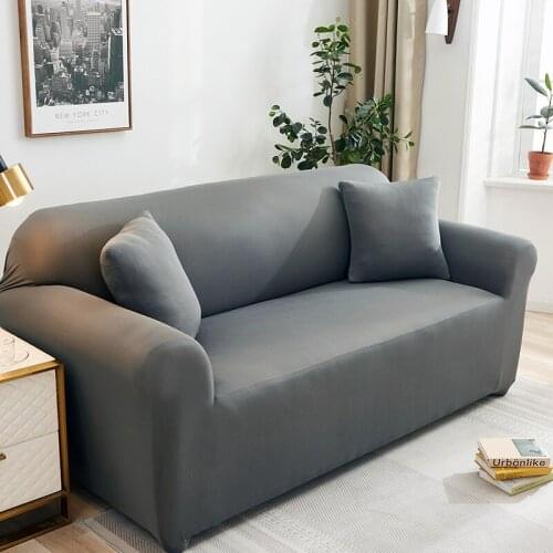 Airldianer Solid Color Elastic Sofa Cover Spandex Modern Polyester Corner Sofa Couch Slipcover Chair Protector Living Room 01