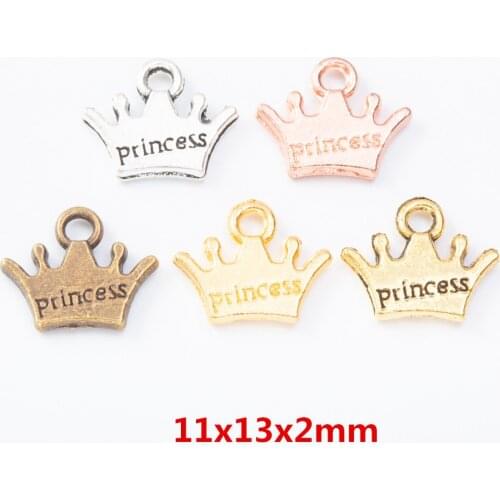 100 pieces of retro metal zinc alloy Crown pendant for DIY handmade jewelry necklace making 7356B