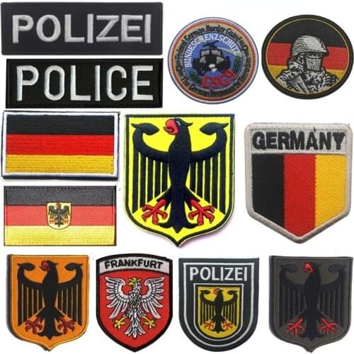 Germany Polizei Police SWAT TEAM Badges Hook Embroidery Patches Military Tactical Jackets,Caps,Bags,Backpacks,Vest,hat Patch