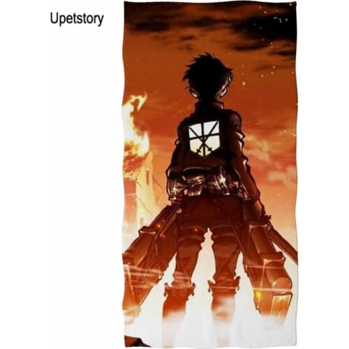 Upetstory Attack On Titan 1 Pcs Quicky-dry Microfiber Bath Towels 75*150cm Beach Towel Large Sport Towels Camping Accessories