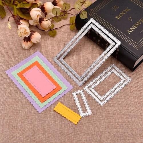 Rectangle Metal Cutting Dies Stencils for DIY Scrapbooking Decor Embossing DIY Paper Card Making bullet journal stickers stamps