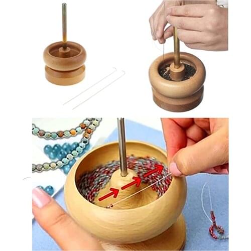 Diy Making Bead Spinner Holder Gem Workshop Wooden Crafting Project Stringing With Big Eye Needle Gifts Bead Spinner Holder