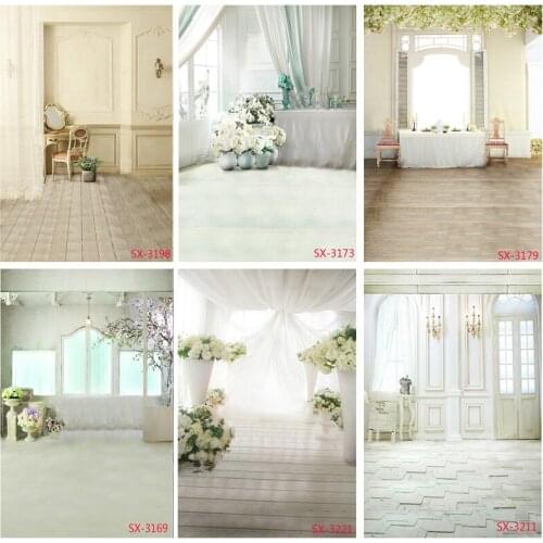 SHENGYONGBAO Vinyl Photography Backdrops Prop Flower Wood Floor Castle Wedding Theme Photo Studio Background 2157 YXFL-56
