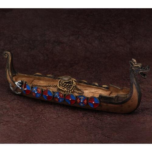 Nordic viking dragon ship insence bunner